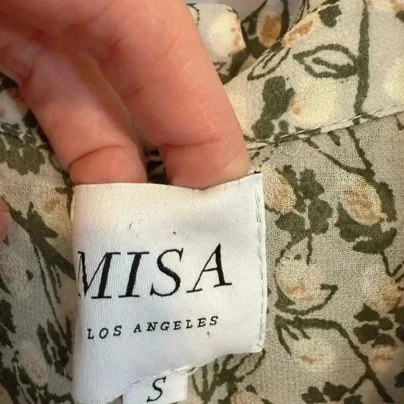 MISA Los Angeles Floral Print Short Sleeve Button-Up Top size S - Picture 5 of 11